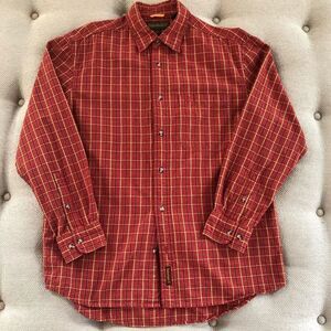 Timberland Button Down Collar Shirt Rust Plaid M